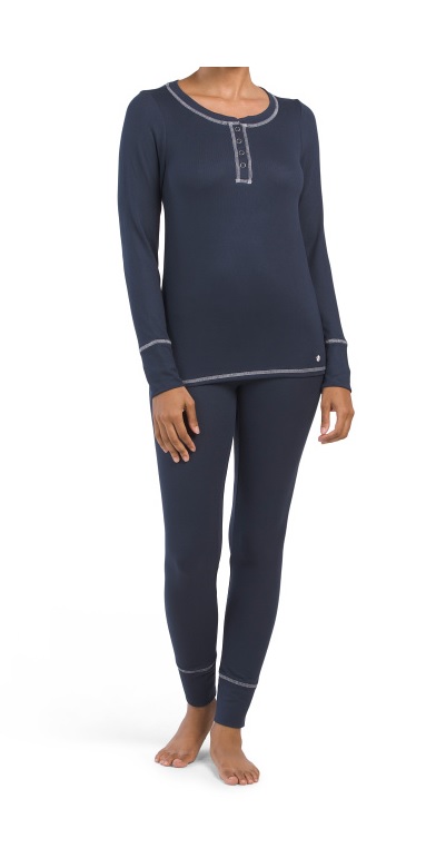 Sale on Lucky Brand Henley and Legging Base Layer Pajama Set