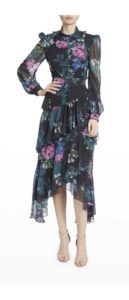 Georgette Floral-print Tiered Ruffled Dress