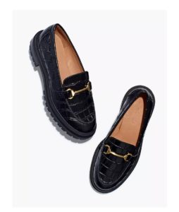 The Bradley Hardware Lugsole Loafer in Croc Embossed Leather
