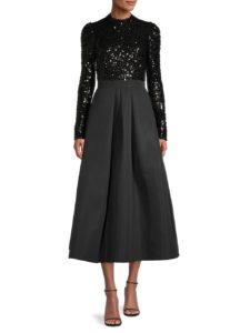 Amity Fit & Flare Sequin Midi-dress