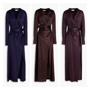 Electra Belted Wrap-effect Silk-satin Maxi Dress