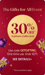 30% off Sephora Collection!!