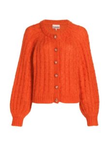Mohair Blend Cable Knit Cardigan