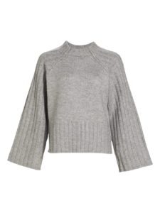 Rib-trim Funnel-neck Sweater
