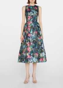 Pleated Floral-print Dress
