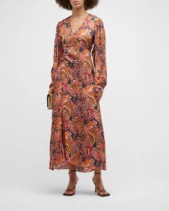 Lucas Printed Faux-wrap Maxi Dress
