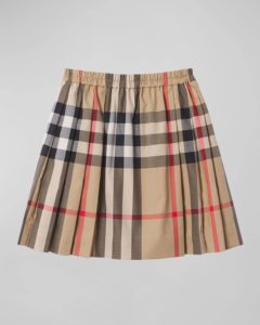 Girl's Hilde Pleated Vintage Check Skirt, Size 3-14