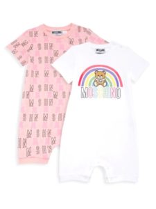 Baby's 2-piece Logo Teddy Bear Bodysuit Set
