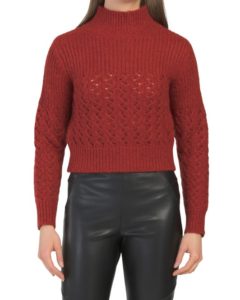 Chainette Stitch Turtleneck Sweater