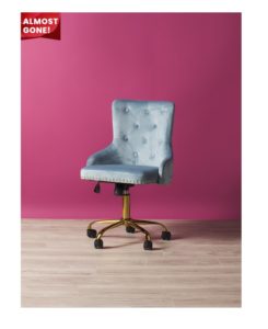 36in Velvet Chair with Metal Base