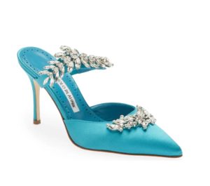 Lurum Crystal Leaf Pointed Toe Mule