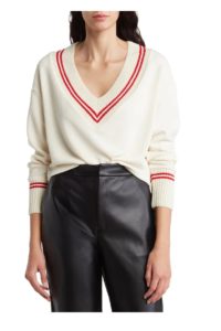 Varsity Trim V-neck Sweater