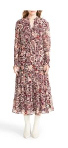 All Mixed Up Floral Long Sleeve Midi Dress