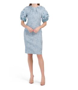 Puff Sleeve Jacquard Dress