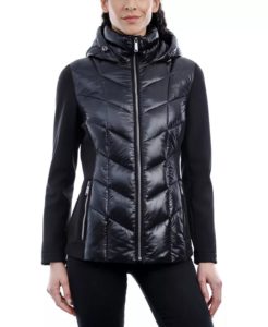 Women's Mixed-media Hooded Raincoat