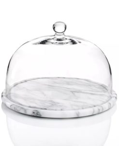 Serveware La Cucina Marble Round Tray with Glass Dome
