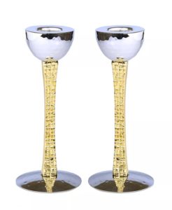Set of 2 Candle Holders with Mosaic Design