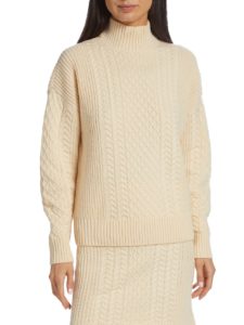 Cabled Mockneck Sweater