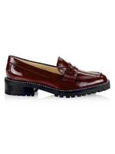 Deanna Crystal-embellished Patent Leather Loafers