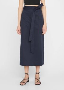 Belted Oversized Pocket Pencil Midi Skirt