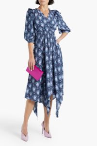 Milton Wrap-effect Ruffled Printed Crepe Dress