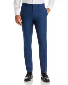 Hesten Blue Sharkskin Extra Slim Fit Suit Pants