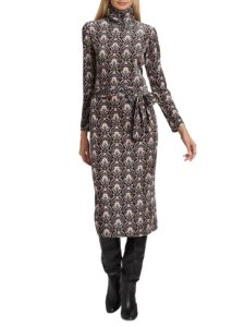 Piper Medallion-print Velvet Belted Dress