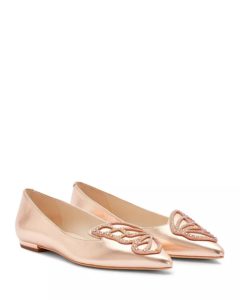 Women's Butterfly Embellished Pointed Flats