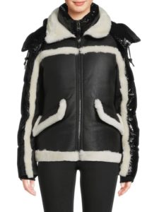 3-in-1 Shearling Mixed Media Puffer Jacket