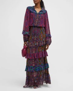 Mixed Tapestry Scarf Maxi Dress