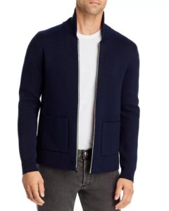 High Collar Regular Fit Zip Cardigan Jacket