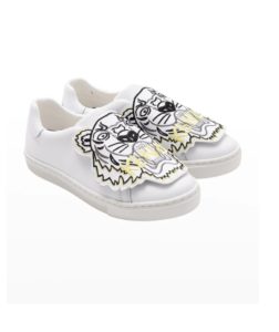 Kid's Tiger Leather Low-top Sneakers, Toddler/kids