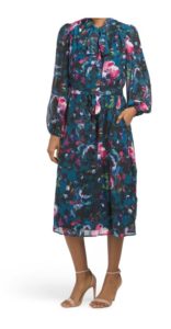 Long Sleeve Floral Midi Dress