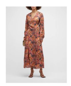 Lucas Printed Faux-wrap Maxi Dress