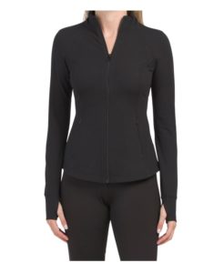 Lux Full Zip Performance Cropped Jacket with Side Pockets