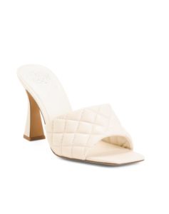 Leather Quilted Heel Sandals