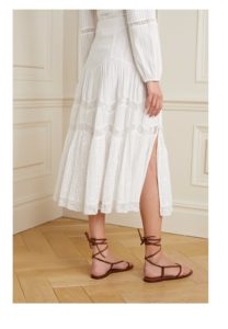 Meyer Crocheted Lace-trimmed Broderie Anglaise Cotton-voile Midi Skirt