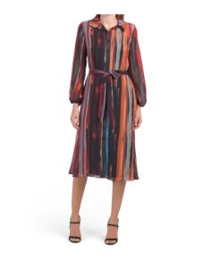 Paint Striped Midi Dress