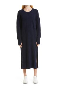 Darya Ribbed Long Sleeve Sweater Dress