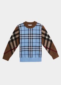 Boy's Milo Two Toned Checked-print Sweatshirt, Size 3-14