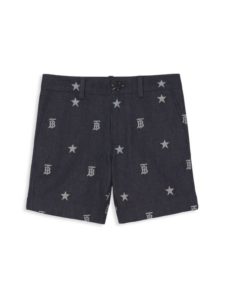 Little Boy's & Boy's Royston Star & Monogram Motif Tailored Denim Shorts