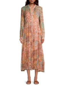 Sabrina Tiered Print Midi-dress
