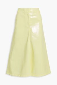 Faux Patent-leather Midi Skirt