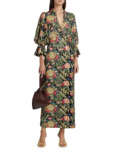 Floral Jacquard Midi-dress