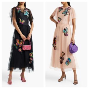 Appliquéd Point D'esprit Midi Dress