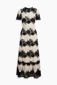 Two-tone Guipure Lace Midi Dress