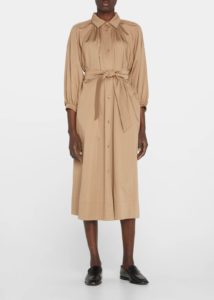 Lega Pleated Self-tie Midi Dress
