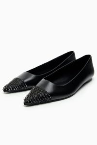 Studded Leather Ballet Flats