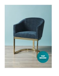 31in Modern Upholstered Dining Chair with Metal Base