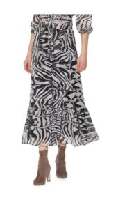 Zebra Batik Hilani Midi Skirt